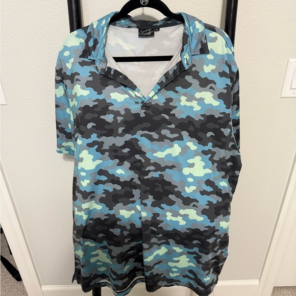 Sunday Swagger Other - Sunday Swagger Blue Camouflage Polo Shirt